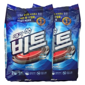 비트 분말 세탁세제 3kg x 2개 분말세제