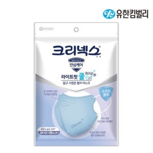 유한킴벌리 크리넥스 라이트핏 쿨 마스크 30매 블루 슬림 새부리형