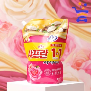 LG 샤프란 시어버터 섬유유연제 1.6L x 2입 핑크