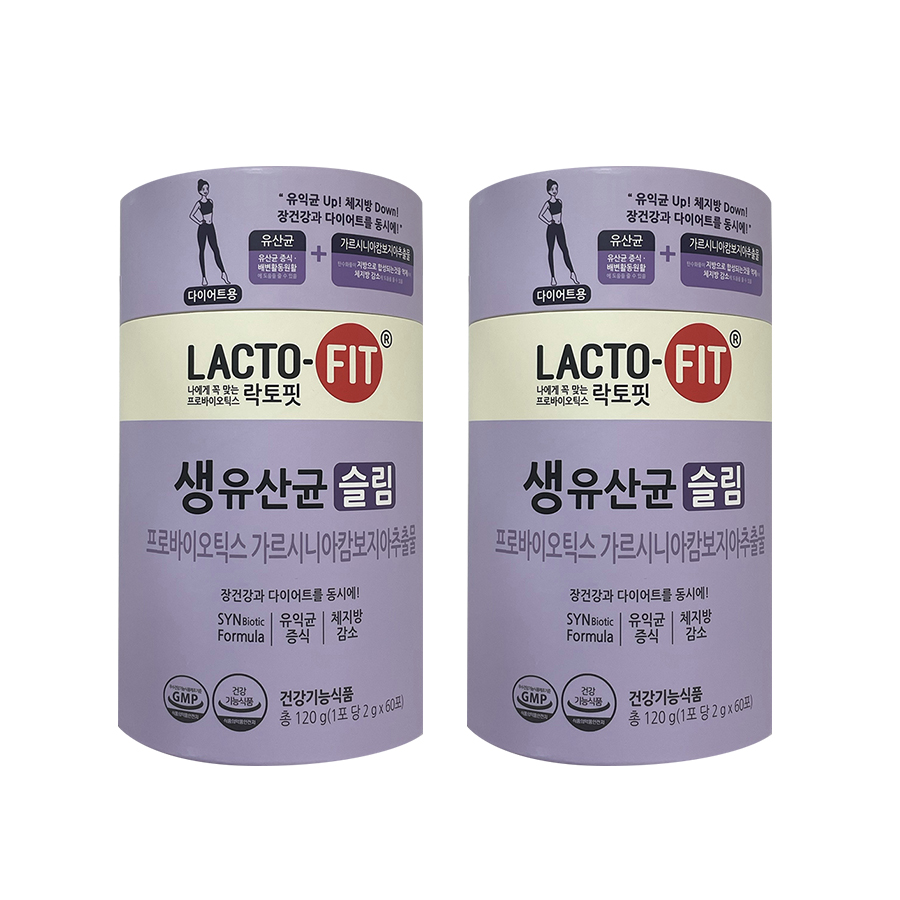 종근당건강 락토핏 생<b>유산</b>균 <b>슬림</b> 2g x 60포 2통 / H
