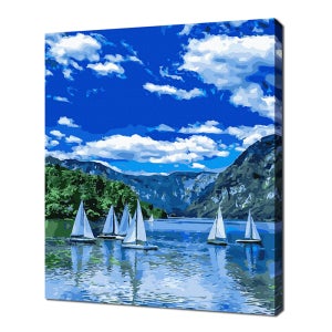 에코솔 셀프페인팅 트롤 피오르드의 풍경 21색 풍경화 40x50cm DIY 명화 그리기