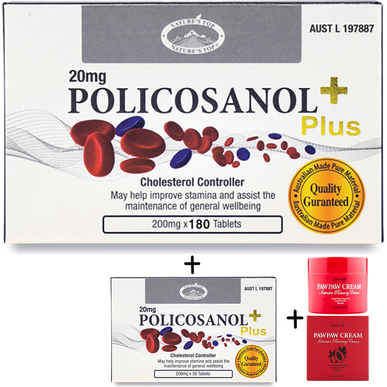 총 210정 호주 <b>폴리코사놀</b> 20 고함량 <b>폴리코사놀</b> 효능 호주산 네이쳐스탑 <b>20mg</b> 크림