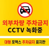 포맥스 안내판 외부차량주차금지표지판 CCTV설치안내문 설치 안내 부착형 녹화중 대형