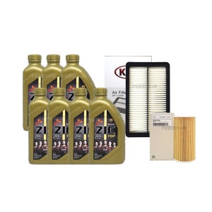 쏘렌토더마스터 디젤 엔진오일교환 오일세트 지크탑5w30(7L)+필터2F100-A9200