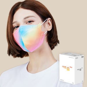 어린숨 레인보우 무지개 마스크 30매 컬러 중형