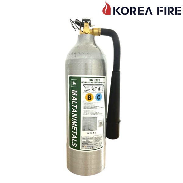 코리아파이어 CO2소화기 2.3kg 알루미늄 은색 이산화탄소 가벼운 소화기