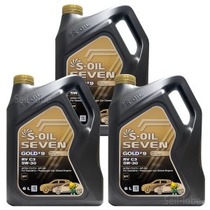 에스오일 세븐 골드 9 RV C3 5W30 6L x 3개 1박스 18L 가솔린 디젤 겸용 100% 합성 엔진오일