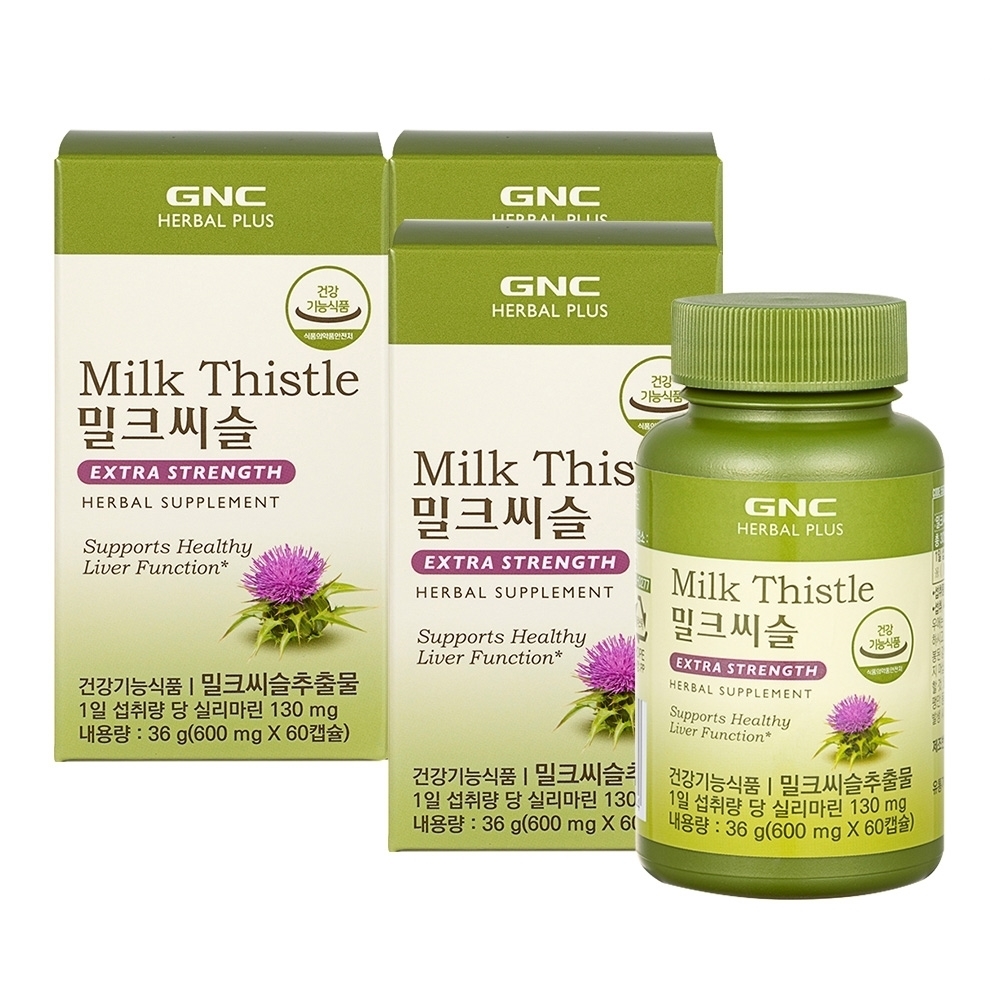 GNC 건강한 밀크씨슬 <b>간 건강</b> 실리마린 3박스 3개월분