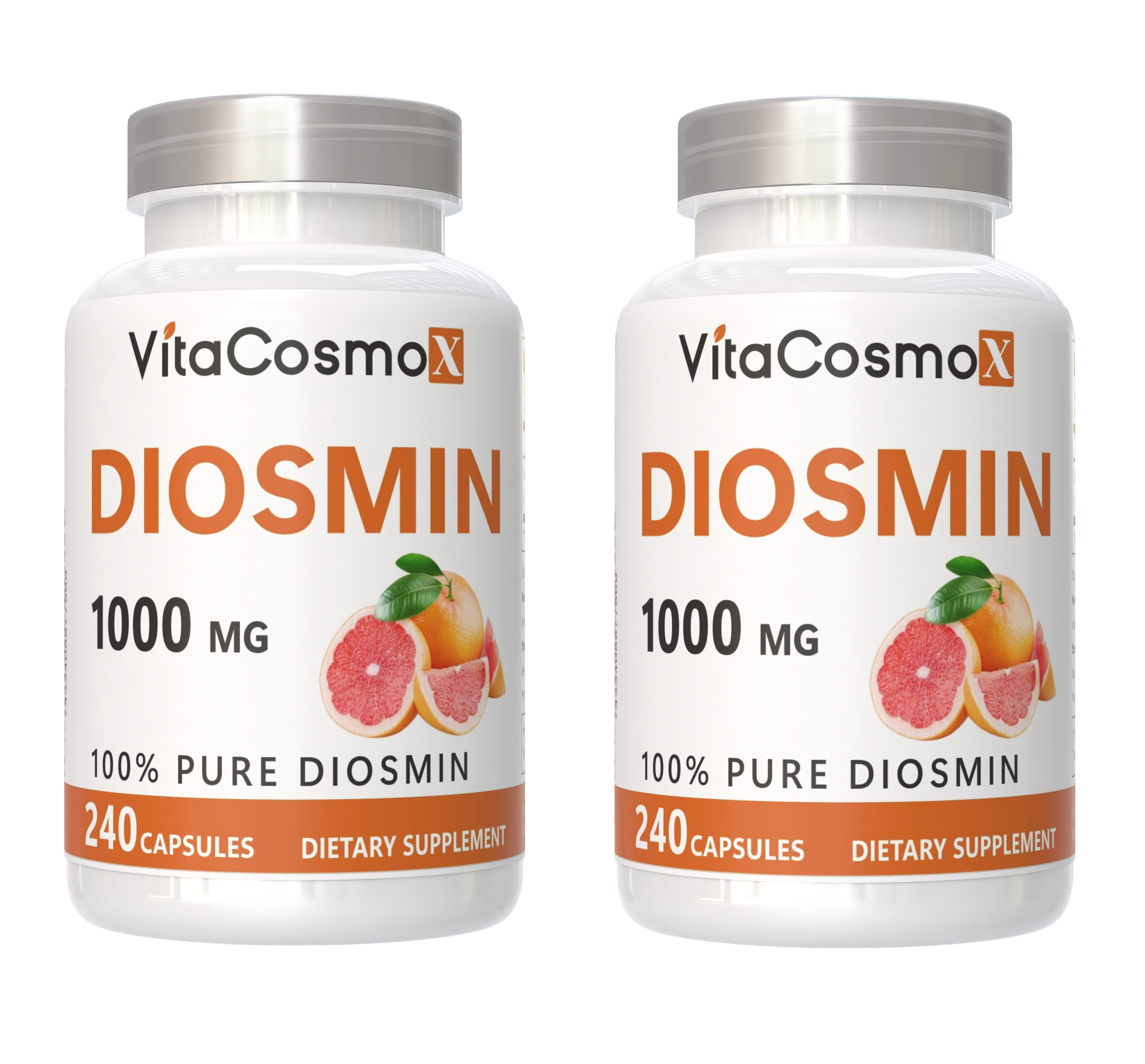 VitaCosmoX 1000mg <b>디오스민</b> 고함량 바이오플라보노이드 과일 추출물 Best Diosmin 240 베지캡슐 2병 480캡슐 8개월분 [미국제조사직배송]