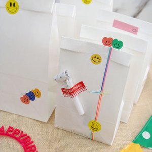 화이트 무지 페이퍼백 각대봉투 종이 선물 쿠키 답례품 구디백 포장 소10p
