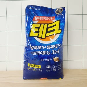 테크 가루세제 브라이트닝 얼룩 냄새제거 (일반드럼겸용) 6kg 세탁 분말 (280081)