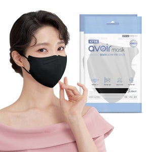 [아보아] KF94 대형 블랙 100매 새부리형 일회용 국내생산 비말차단마스크