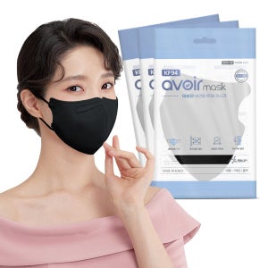 [아보아] KF94 대형 블랙 200매 새부리형 일회용 국내생산 비말차단마스크