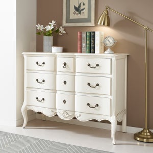 리나 엔틱 서랍장 원목 와이드 3단 체스트 안방 서랍 거실 서랍장 옷장 깊은 서랍