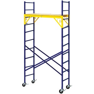 스틸 이동식 플랫폼 WORK-P-2s (2단) 높낮이조절 우드플랫폼 우마 사다리 바퀴 작업대 알루미늄사다리 도배 접이식사다리