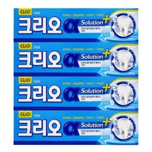 클리오 크리오 알파솔루션 치약 120g 4개입 자일리톨 함유 스피아민트 페퍼민트의 상쾌함