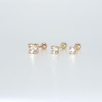 14k 18k 팬시 꼬냑 천연 다이아 2부 0.2ct 피어싱