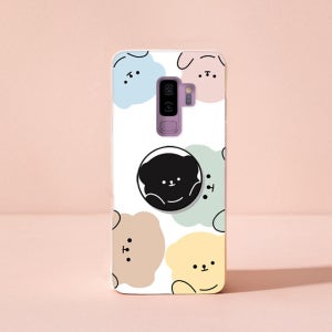 갤럭시 S9플러스 케이스 그립 톡홀더 스마트톡 젤리 베어파티 둥이곰 G965