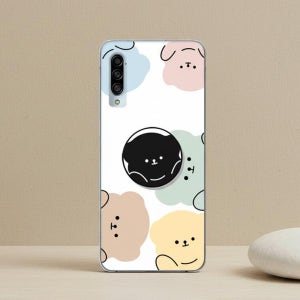 갤럭시 A90 케이스 젤리 그립 톡홀더 스마트톡 세트 베어파티 둥이곰