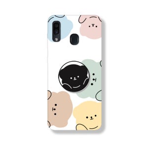 갤럭시 A30 케이스 젤리 그립 톡홀더 스마트톡 세트 베어파티 둥이곰