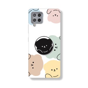 갤럭시 A42 케이스 젤리 그립 톡홀더 스마트톡 세트베어파티 둥이곰