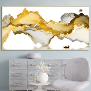 돈들어오는 배산임수 한국화 동양화 그림 액자 풍수 인테리어 아트픽골드 산수화