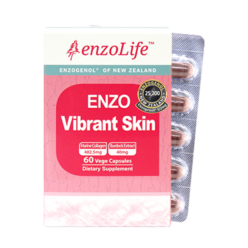 Enzolife Vibrant Skin <b>엔조라이프</b> 바이브런트 스킨 <b>피부</b>영양제 60캡슐 뉴질랜드