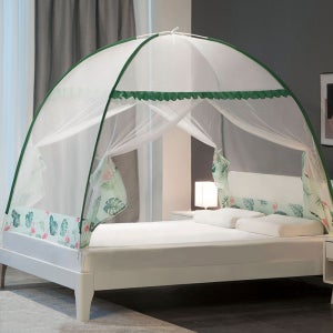 원터치 모기장텐트 침대 바닥겸용 사각 캐노피 방충망