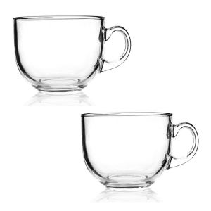 시리얼볼 2P 세트 요거트그릇 스프 투명유리볼 머그컵