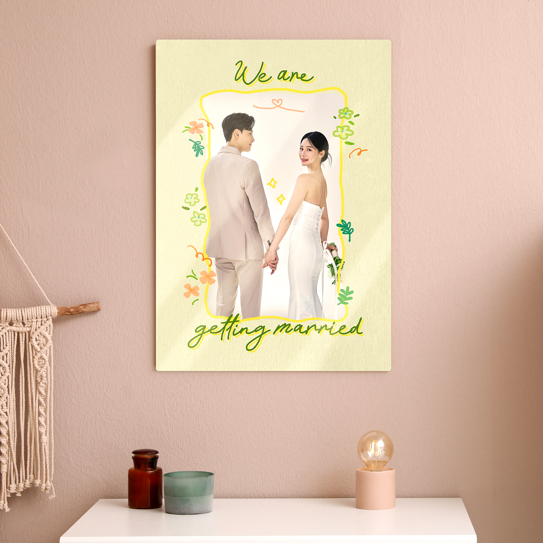 1+1 아크릴액자 웨딩 결혼 결혼식 본식 가족사진 주문제작 A3