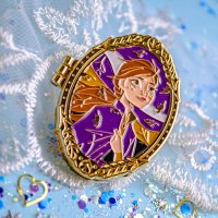 디즈니 겨울왕국2 안나 액자형 경첩뱃지 포인트 브로치 Frozen Anna Pin Badge