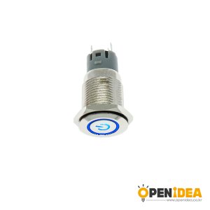 16파이 전원 LED 메탈 LOCK 12V 스위치 FLAT 파랑 [OPEN-SH005-001]