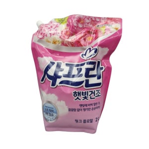 LG 샤프란 햇빛건조 섬유유연제 리필 2L 핑크