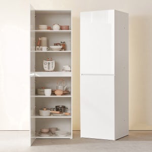 E0자재 키큰 주방수납장 600x565x2000mm, 6단, 화이트 (RZ9882)