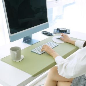 [다니카] 시그니처 고급 와이드 가죽 철판 데스크패드 키보드 장패드 ㄱ자형 매트
