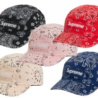 슈프림 반다나 캠프 캡 블랙 탄 레드 네이비 핑크 볼캡 모자 숏챙 Supreme Bandana Camp Cap