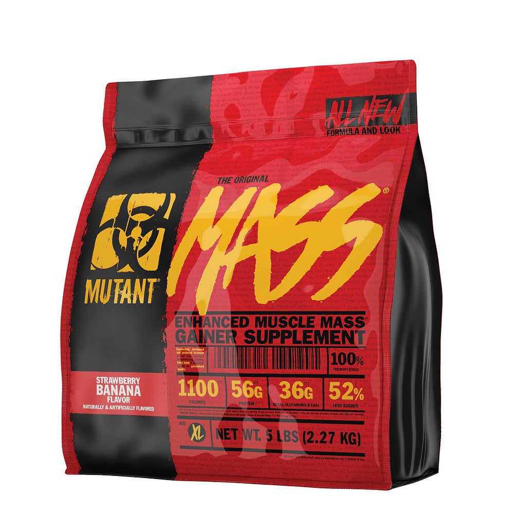 Mutant <b>매스</b> 게이너 프로틴 단백질 보충제, 딸기<b>바나나</b> 2.27kg Mass Weight Gainer Protein Powder, Strawberry Banana (미국배송)
