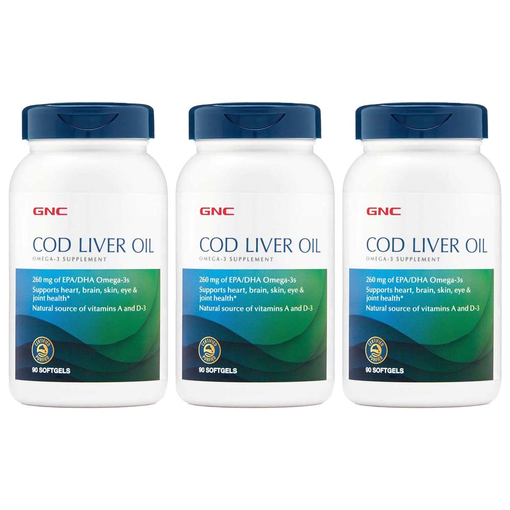 GNC <b>코드 리버 오일</b> 대구간유 90정 3병 Cod Liver Oil
