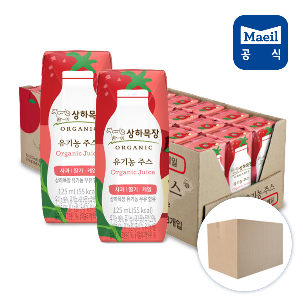 [매일유업] 상하목장 유기농 주스 사과딸기케일 주스 125ml 48팩