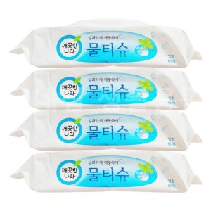 깨끗한나라 페퍼민트 물티슈 60매 3+1개입