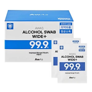 AWAS 알콜스왑 와이드 손소독티슈 손소독제 알콜솜 대형