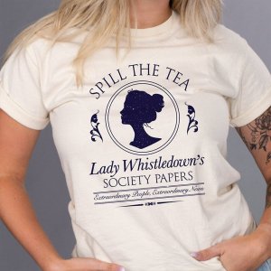 여성 유출 차 레이디 Whistledown’s Shirt Bridgerton Tshirt Daphne Bridgerton Tv 쇼 Inspired Tee Society 종이 셔츠