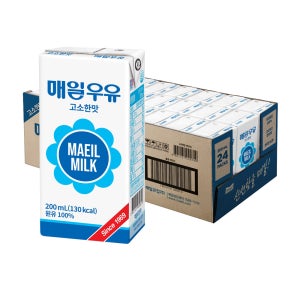 매일 멸균우유 고소한맛, 200ml, 24개