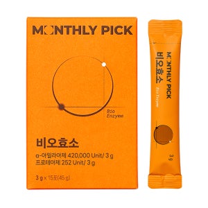 먼슬리픽 비오효소 인절미맛 1박스 곡물 발효 소화 효소 3g x 15포
