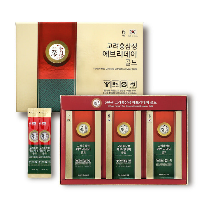 [풍년보감] 고려홍삼정 6년근 에브리데이골드 홍삼스틱 30포 선물세트(쇼핑백포함)