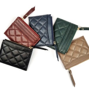 100% 전체 양가죽 지퍼 동전 여자 남자 친구 커플 교통 카드 지갑 명품 스타일 선물용