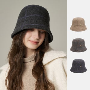 [화이트샌즈] 울 체크 버킷햇 살루잇 (3 colors)
