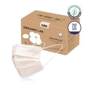 [오가닉랩] 내추럴 코튼 마스크 대형 베이지 30장 유기농 목화 순면 덴탈형