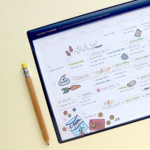 먼슬리 데스크 패드 만년형 스케줄 관리 월간 일정 투명 커버 플래너 업무용 학업용 선물