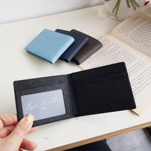선물포장 각인 사피아노 소가죽 남자 지갑 반지갑 미니 지폐 카드지갑 학생 10 20 30대